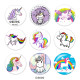 20MM unicorn Print glass snaps buttons