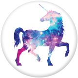 20MM unicorn Print glass snaps buttons