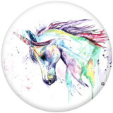 20MM unicorn Print glass snaps buttons