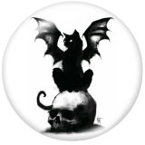 20MM skull Print glass snaps buttons