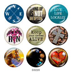 20MM design Print glass snaps buttons
