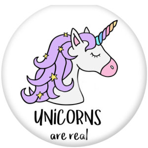 20MM unicorn Print glass snaps buttons