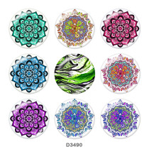 20MM decorative pattern Print glass snaps buttons