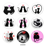 20MM love Print glass snaps buttons