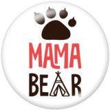 20MM MOM mama  bear Print glass snaps buttons
