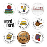 20MM teach Print glass snaps buttons