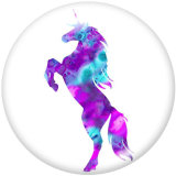 20MM unicorn Print glass snaps buttons