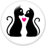 20MM love Print glass snaps buttons