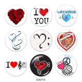 20MM love Print glass snaps buttons