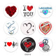 20MM love Print glass snaps buttons