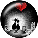20MM love Print glass snaps buttons