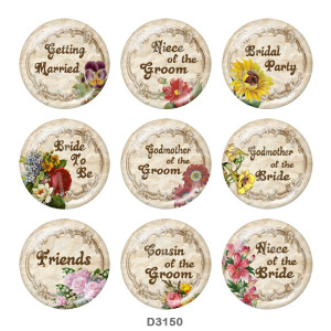 20MM wedding Print glass snaps buttons