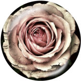20MM flower Print glass snaps buttons