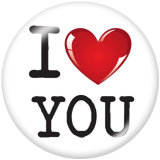 20MM love Print glass snaps buttons