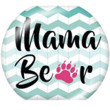 20MM MOM mama  bear Print glass snaps buttons