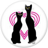 20MM love Print glass snaps buttons
