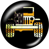 20MM Car Print glass snaps buttons