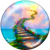 20MM flower Print glass snaps buttons