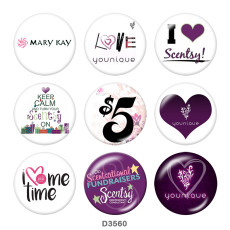 20MM girls Print glass snaps buttons
