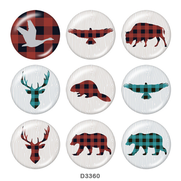 20MM animal Print glass snaps buttons