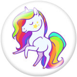 20MM unicorn Print glass snaps buttons