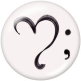 20MM love Print glass snaps buttons