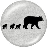 20MM MOM mama  bear Print glass snaps buttons
