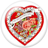 20MM love Print glass snaps buttons
