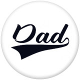 20MM MOM DAD family Print glass snaps buttons