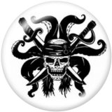 20MM skull Print glass snaps buttons