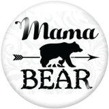 20MM MOM mama  bear Print glass snaps buttons