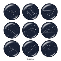 20MM Birthstone12 constellations glass snap bottom