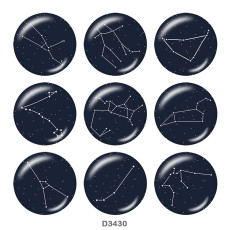 20MM Birthstone12 constellations glass snap bottom