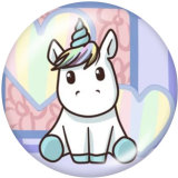 20MM unicorn Print glass snaps buttons