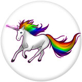 20MM unicorn Print glass snaps buttons