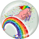 20MM unicorn Print glass snaps buttons