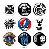 20MM skull Print glass snaps buttons