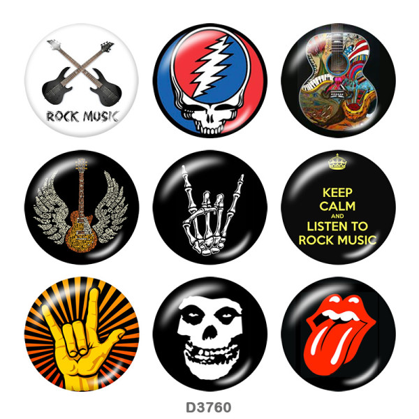 20MM Rock Print glass snaps buttons