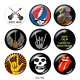 20MM Rock Print glass snaps buttons