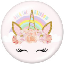 20MM unicorn Print glass snaps buttons
