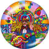 20MM Colorful Print glass snaps buttons