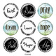 20MM DREAM HOPE faith Print glass snaps buttons