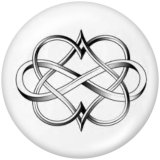 20MM Infinity LOVE faith Print glass snaps buttons