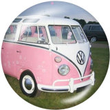 20MM School Bus car Print glass snaps buttons