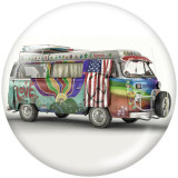 20MM School Bus car Print glass snaps buttons