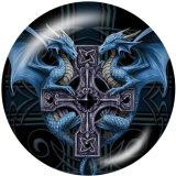 20MM dragon Print glass snaps buttons