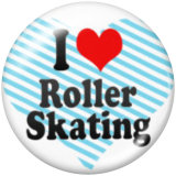 20MM skate  Print glass snaps buttons