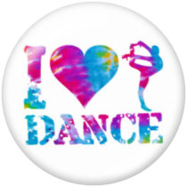 20MM dance   Print glass snaps buttons