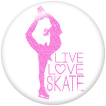 20MM skate  Print glass snaps buttons