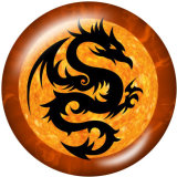 20MM dragon Print glass snaps buttons